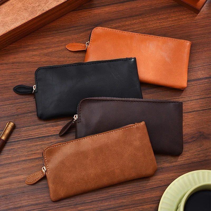 New men's long zipper wallet large capacity multi-card business Leather clutch wallet